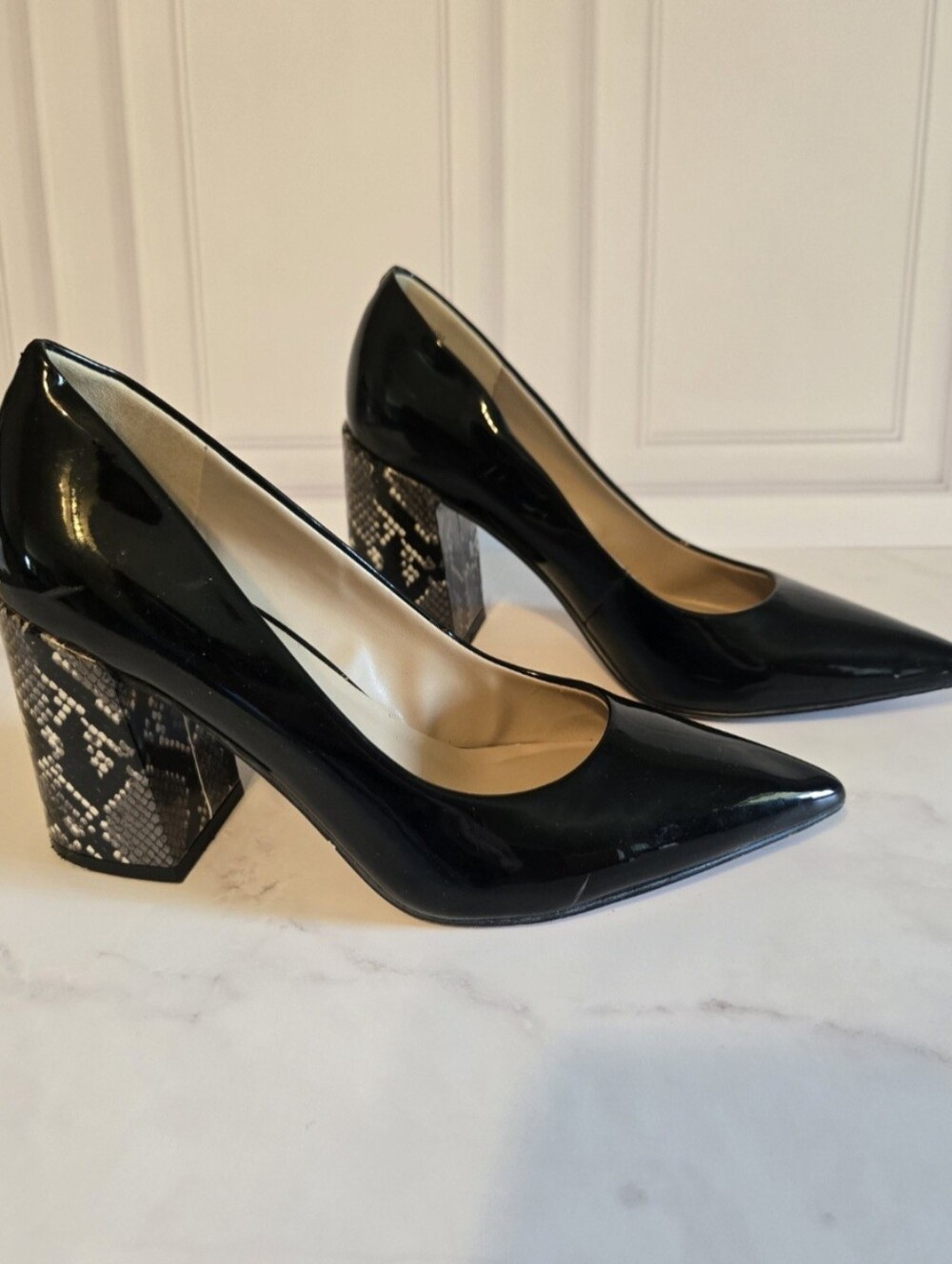Snake Print/Black Heels